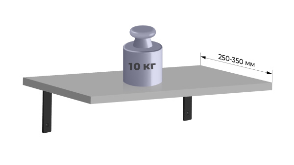 Полкодержатель BASE P301BL.4 (BL - Чёрный матовый)
