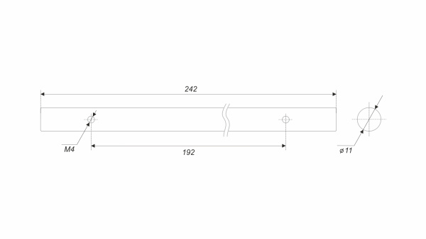 Пруток LINE PR003BL.1/192 (BL - Матовый чёрный)