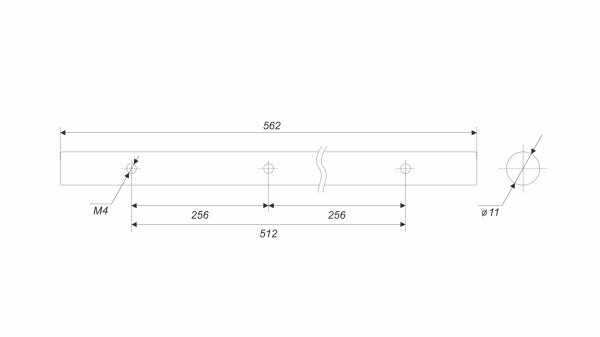 Пруток LINE PR003BL.1/512 (BL - Матовый чёрный)