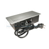 Блок розеток выдв.гориз. 2 розетки EURO. 2 USB 250В max2700Вт кабель 2м, Серебр. (GLS)
