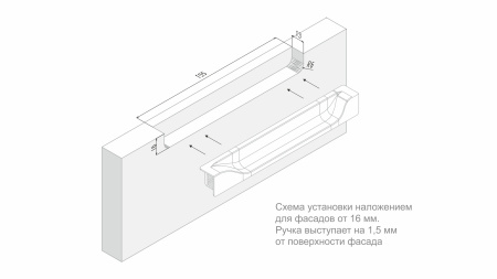 Мебельная ручка ADAM RT021CP.1/000/160 (CP - Хром полированный)