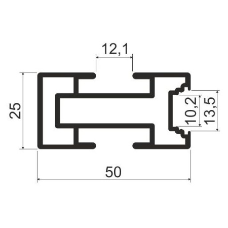 PA02 Профиль опорный 6,1м, Черный матовый (А26) MODUS
