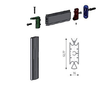 Slim 3520 алюминиевая стойка Н=3000мм цв.черный
