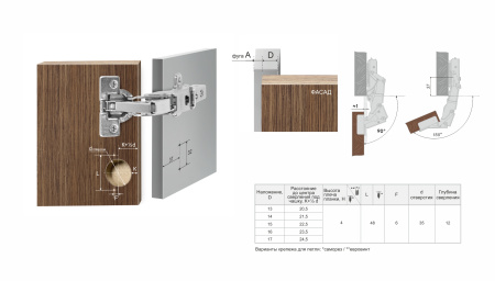 H603A02/6014 (Петля с 0 вхождением с амортизацией  90 град d35 ЭVO ФЛЕКС)