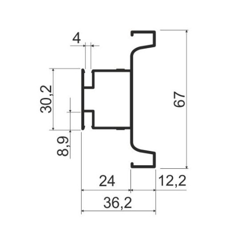 KB81 Профиль вертикальный C-образный 6м, Латунь (А21) MODUS